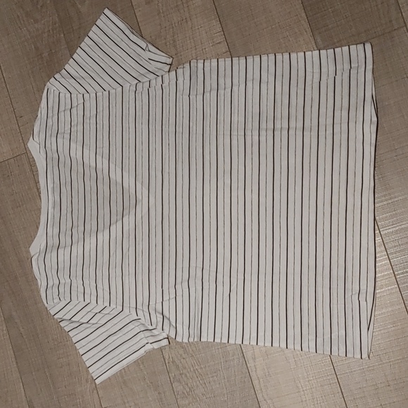 Vince US L Women's Striped V-Neck T-Shirt in Pima Cotton - Picture 3 of 7